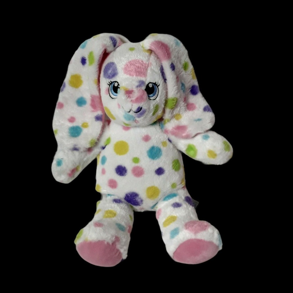 Build A Bear Bunny Rabbit Pastel Polka Dots 16" Plush Soft Toy Easter Sound Box